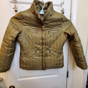 Infinito Women Puffer Golden Brown Full Zip Jacket XL